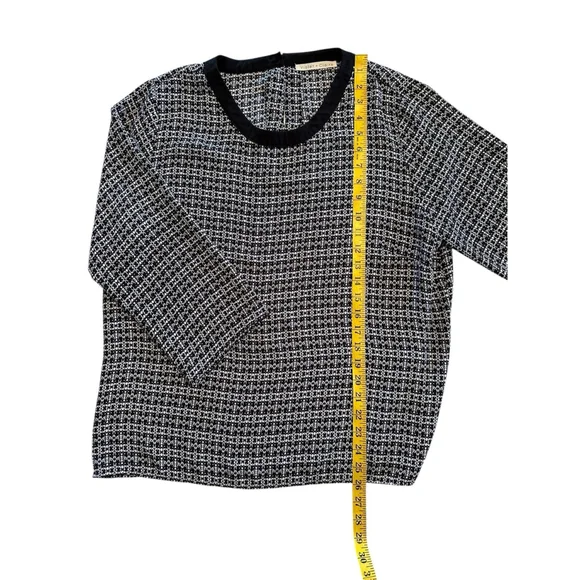 Violet & Claire Career Blouse Womens XL Blue & White 3/4 Sleeves Summer Top - Picture 12 of 17